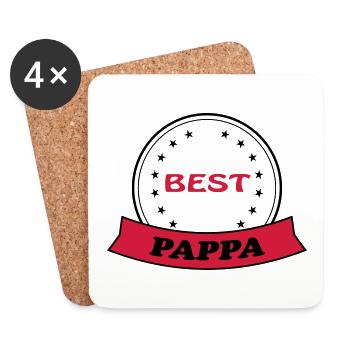 BEST PAPPA - Untersetzer (4er-Set) - Weiß - Vorne