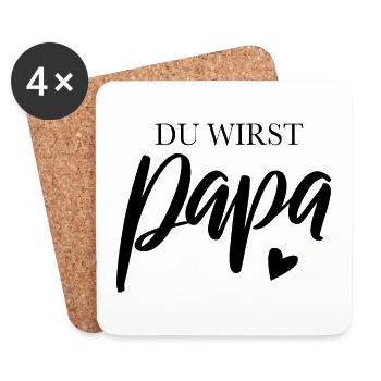 Du wirst Papa - Untersetzer (4er-Set) - Weiß - Vorne