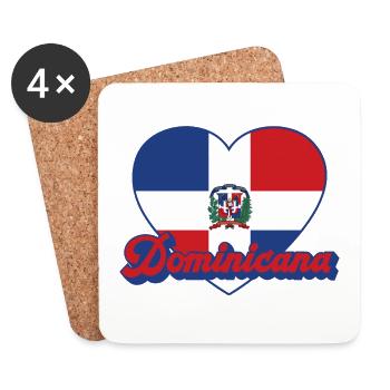 Dominicain - Dessous de verre (lot de 4) - blanc - Devant
