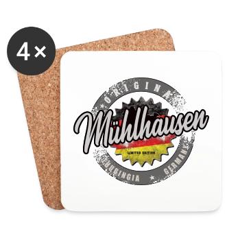 Allemagne d’origine Thuringe Mühlhausen - Dessous de verre (lot de 4) - blanc - Devant