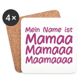 Mein Name ist Mama - Untersetzer (4er-Set) - Weiß - Vorne