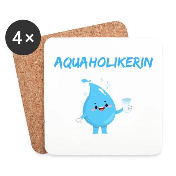 Aquaholikerin - Untersetzer (4er-Set) - Weiß - Vorne
