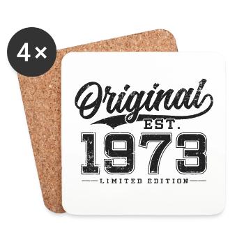 Original 1973 Jahrgang Vintage Retro Geburtstag - Untersetzer (4er-Set) - Weiß - Vorne