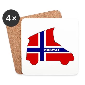Norway Campingbus Kontur - Untersetzer (4er-Set) - Weiß - Vorne