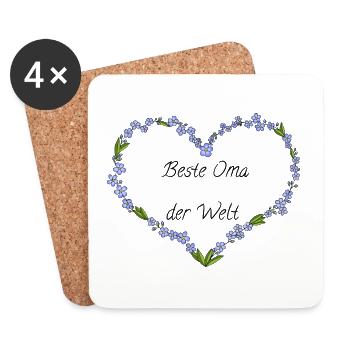 Beste Oma der Welt - Untersetzer (4er-Set) - Weiß - Vorne