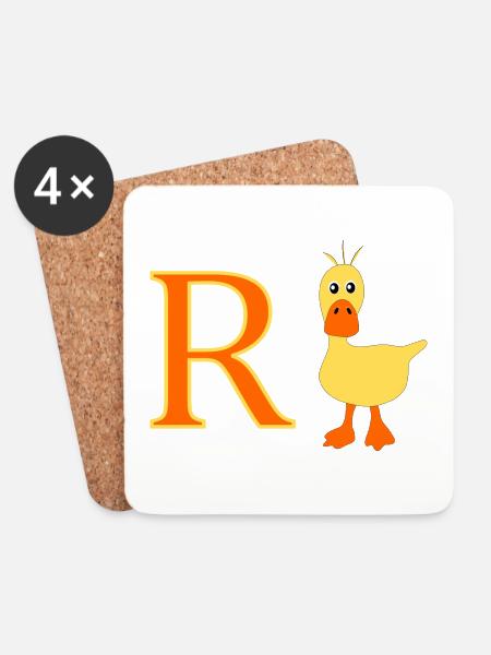 Rente Ente - Untersetzer (4er-Set) - Weiß