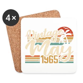 Vintage Birthday May 1965 Born in May 1965 - Coasters (set of 4) - white - Front