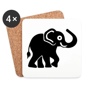 Elefant - Untersetzer (4er-Set) - Weiß - Vorne