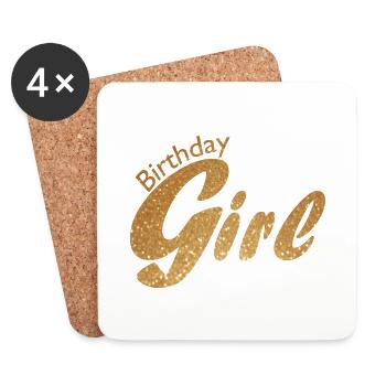 Birthday Girl - Untersetzer (4er-Set) - Weiß - Vorne