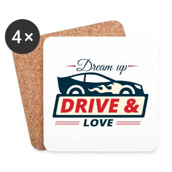 Cadeau de passion de voiture amateur de voiture - Dessous de verre (lot de 4) - blanc - Devant