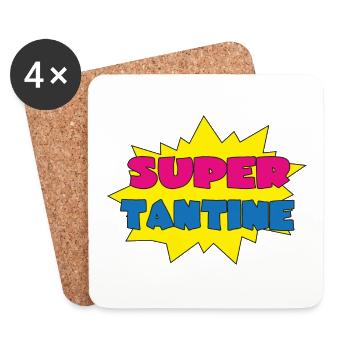 Super TANTINE - Coasters (set of 4) - white - Front