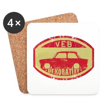  601 - VEB - Dekoratief - Dessous de verre (lot de 4) - blanc - Devant