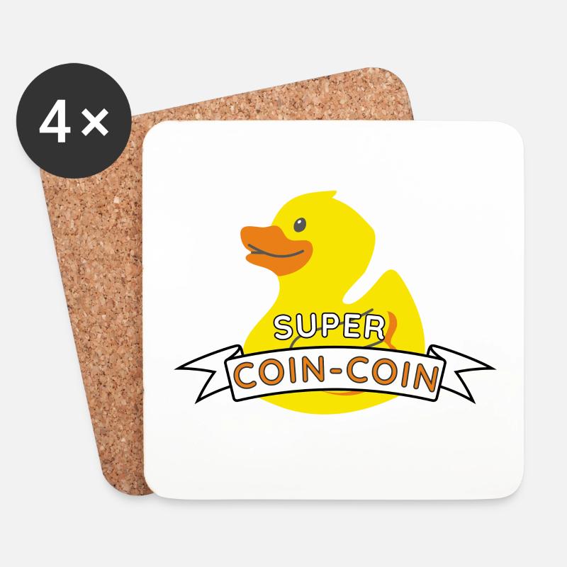 Super Coin-Coin - Untersetzer (4er-Set) - Weiß