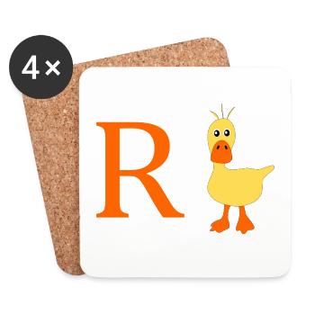 Rente Ente - Untersetzer (4er-Set) - Weiß - Vorne