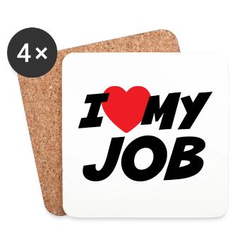 Ich liebe meinen Job - Untersetzer (4er-Set) - Weiß - Vorne