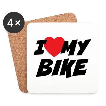 I Love my Bike - Coasters (set of 4) - white - Front
