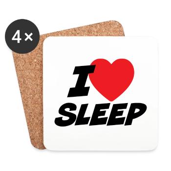 J’aime dormir - Dessous de verre (lot de 4) - blanc - Devant