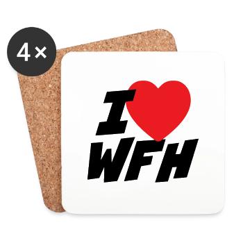 I Love WFH - Coasters (set of 4) - white - Front