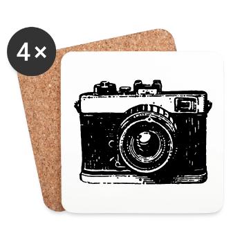 Kamera Fotograf Fotografieren - Untersetzer (4er-Set) - Weiß - Vorne
