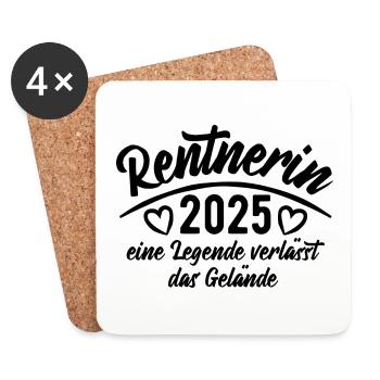 Rentnerin 2025 Eine Legende verlässt das Gelände - Untersetzer (4er-Set) - Weiß - Vorne
