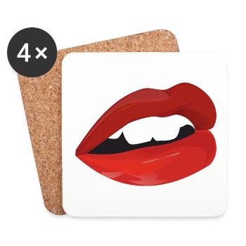 lips - Coasters (set of 4) - white - Front