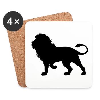 Lion Silhouette - Coasters (set of 4) - white - Front
