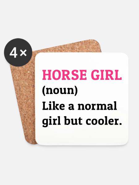 Horse girl, noun, like a normal girl but cooler - Untersetzer (4er-Set) - Weiß