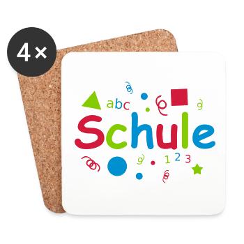 Endlich Schule Einschulung Schüler 1. Klasse - Untersetzer (4er-Set) - Weiß - Vorne