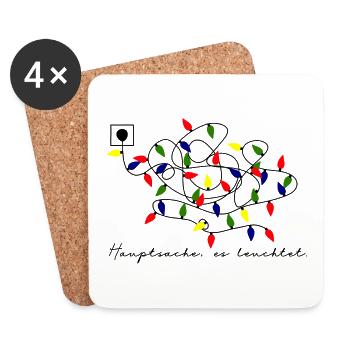 Hauptsache, es leuchtet. - Untersetzer (4er-Set) - Weiß - Vorne