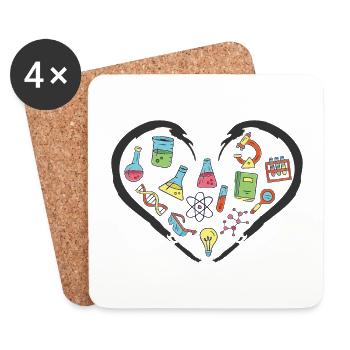 I love Science and Physics - Coasters (set of 4) - white - Front