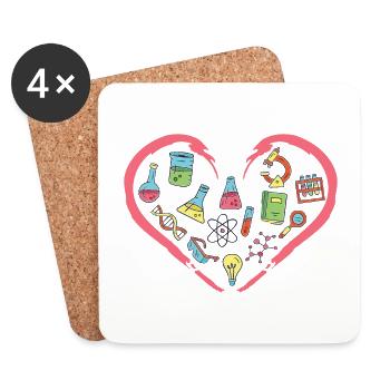I love Science and Physics - Coasters (set of 4) - white - Front