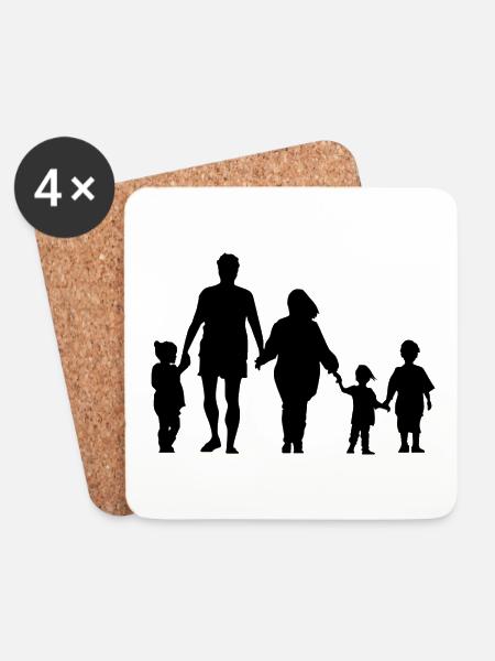 Familie - Untersetzer (4er-Set) - Weiß