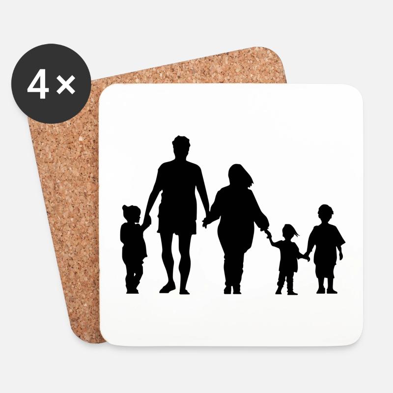 Familie - Untersetzer (4er-Set) - Weiß
