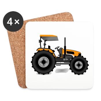 Traktor - Untersetzer (4er-Set) - Weiß - Vorne