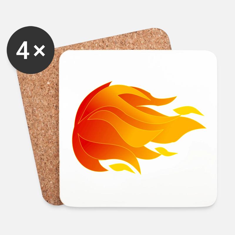 Flames - Coasters (set of 4) - white