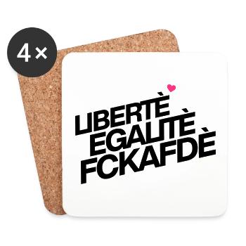 Liberté Egalité Fckafdé - Untersetzer (4er-Set) - Weiß - Vorne