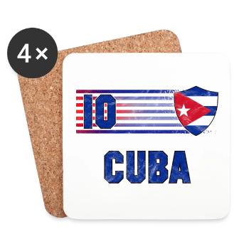 Cuba Soccer Team - Coasters (set of 4) - white - Front