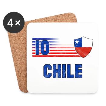 Chile Fußball Mannschaft - Untersetzer (4er-Set) - Weiß - Vorne
