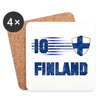 Finland Football Team - Coasters (set of 4) - white - Front