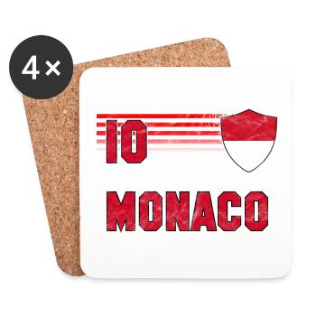 Équipe de Monaco de football - Dessous de verre (lot de 4) - blanc - Devant