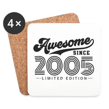 Great since 2005 Vintage Birthday Gift - Coasters (set of 4) - white - Front