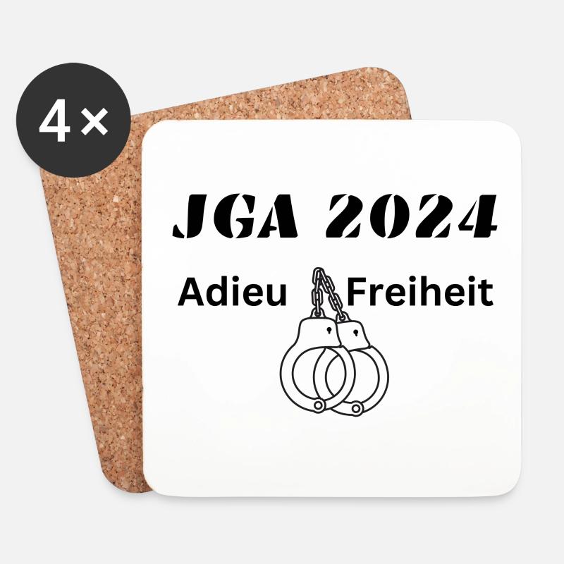 Junggesellenabschied 2024 - Untersetzer (4er-Set) - Weiß