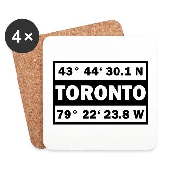 Toronto coordonne la Ville Canada Toronto - Dessous de verre (lot de 4) - blanc - Devant
