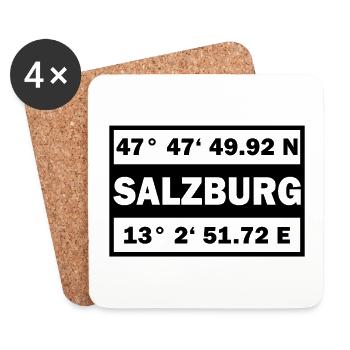 Salzburg Koordinaten Stadt Salzburg - Untersetzer (4er-Set) - Weiß - Vorne