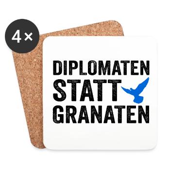 Diplomaten statt Granaten - Untersetzer (4er-Set) - Weiß - Vorne