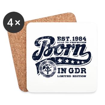 Born in GDR 1984 - Birthday - Ossi Gift - Coasters (set of 4) - white - Front