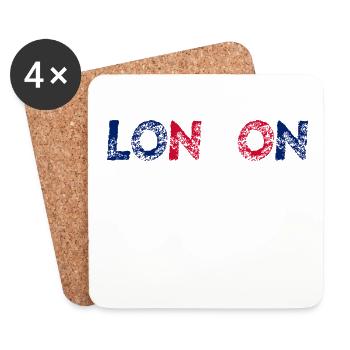 London Funny Gift Idea UK England - Coasters (set of 4) - white - Front