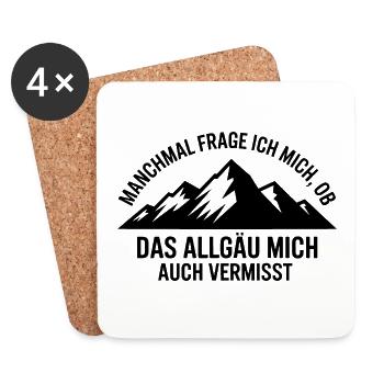 I wonder if the Allgäu misses me! - Coasters (set of 4) - white - Front