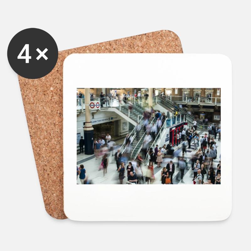 Londoner Hauptbahnhof - Untersetzer (4er-Set) - Weiß