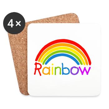 Rainbow regenbogen LGBT - Untersetzer (4er-Set) - Weiß - Vorne